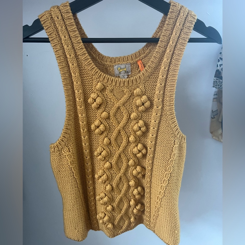 Wool Sweater Vest ANTHROPOLOGIE Care Me Purr size S